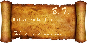 Balla Tertullia névjegykártya
